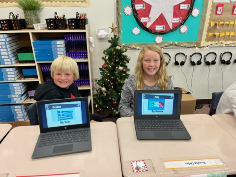 Two students share their digital report