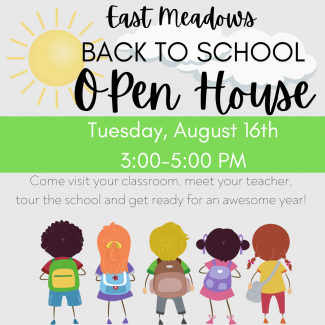 Back to School Open House August 16th from 3:00-5:00 PM