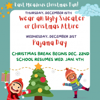 Pajama Day and Ugly Sweater Contest flyer