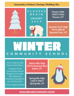 Winter Community School Registration Flyer - Contact Nebo Schol District
