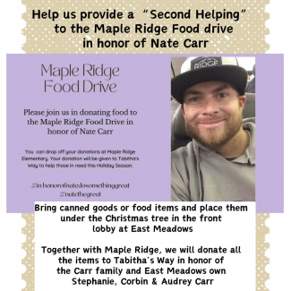 Food Drive at Maple Ridge now through December 22nd 