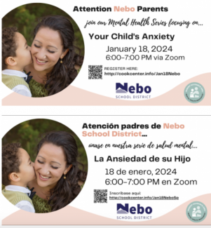 Workshop on Anxiety offered to all Nebo Parents on January 18th